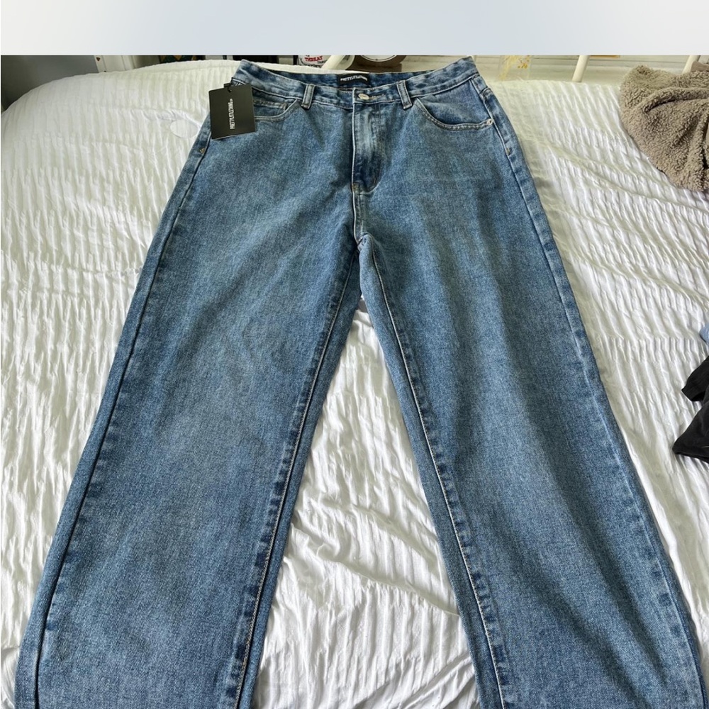 PrettyLittleThing High Rise Blue Jeans